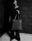 Brilliant Mud Cloth Bag: glowing, sentimental fusion of Kenyan and Malian artistry-profile view