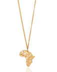 Afro Africa Pendant Necklace - Brass 24K Gold /Precious Pendant necklace | Adele Dejak-detailed view