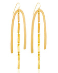 Afro Amani Earrings: Handmade tribal-chic/gold/ bold jewelry for elegance and strength-wide angle view
