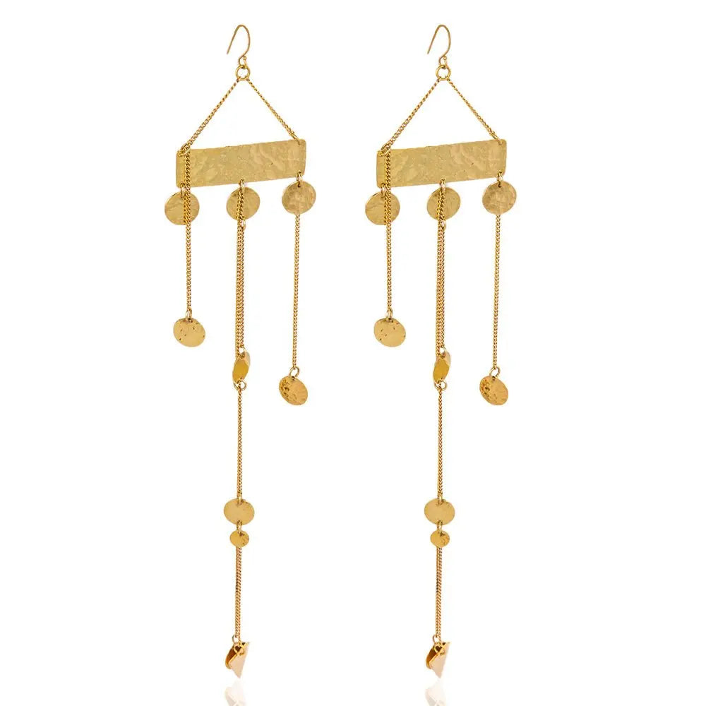 Afro-Lulei Brass Earrings – Timeless statement jewelry for bold women-wide angle view