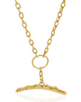Adele Dejak Alice Necklace – Handcrafted African-inspired pendant necklace featuring bold geometric brass design with 24K gold plating, symbolizing strength and elegance-front view