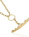 Adele Dejak Alice Necklace – Handcrafted African-inspired pendant necklace featuring bold geometric brass design with 24K gold plating, symbolizing strength and elegance-side view