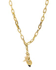 Arti Necklace by Adele Dejak – a handcrafted statement piece featuring a 39cm pendant made from polished Ankole cow horn and recycled brass, showcasing intricate textures that blend traditional African artistry with contemporary elegance-front side