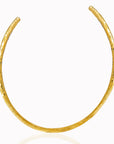Handcrafted Atoti Mot choker necklace by Adele Dejak, featuring eco-friendly upcycled brass in a bold, contemporary design. A statement piece that blends African heritage with modern elegance-wide angle view