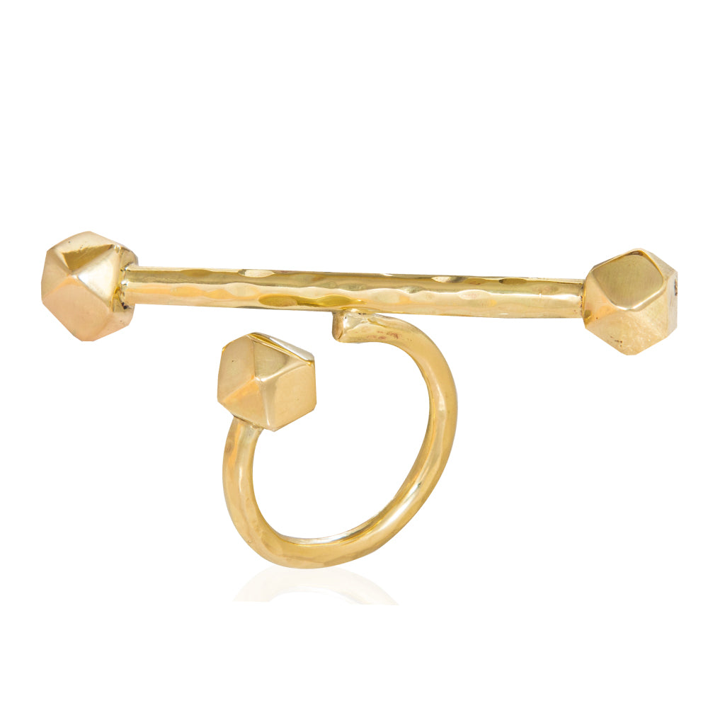 Adele Dejak AVI Ring – Handcrafted Brass Statement Ring, 24K Gold-Plated Option, Sculptural Design, Modern Minimalist Jewelry, Artisan-Made in Kenya-front view