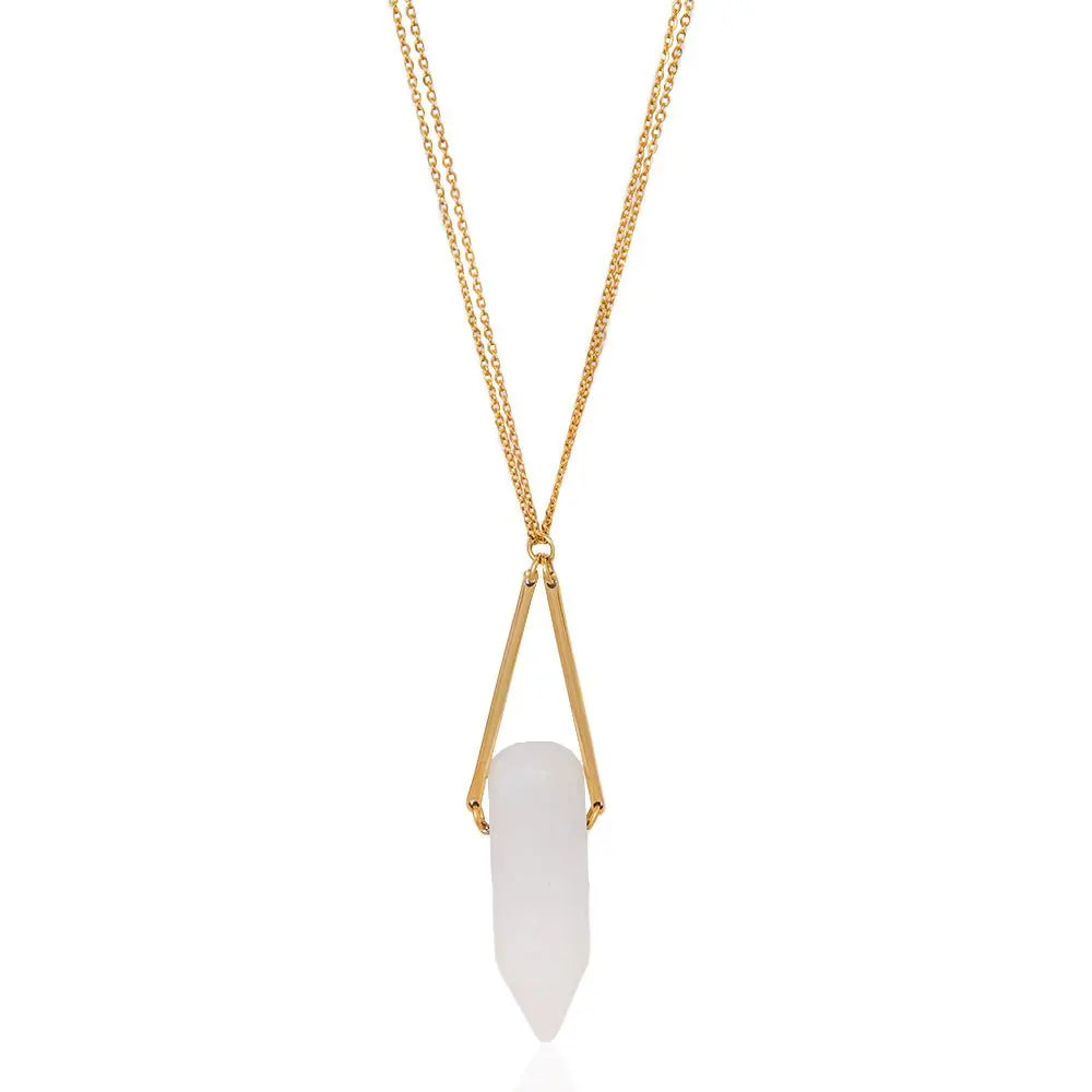 Baraka Quartz Pendant: striking, sentimental minimalist necklace for birthdays, anniversaries, and sustainable luxury-front view