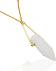 Baraka Quartz Pendant: striking, sentimental minimalist necklace for birthdays, anniversaries, and sustainable luxury-side view