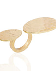 Bazatii Ring: striking brass ring, cleverly crafted for bold fashion lovers, radiating confidence and allure-overhead view