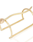 Benoika Bracelet: cleverly crafted, shimmering brass, a cherished conversational starter for refined elegance-side view