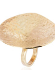 handmade Bizama Gold Ring: radiant, soulful handmade luxury for unforgettable moments-Closeup view