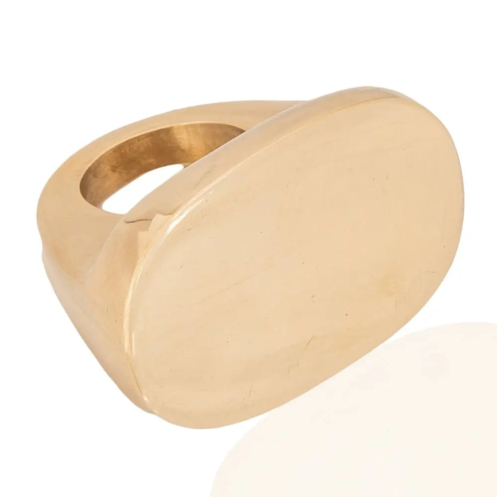 Buiza Gold Band Ring: serene, polished luxury for minimalist elegance and versatile styling-profile view