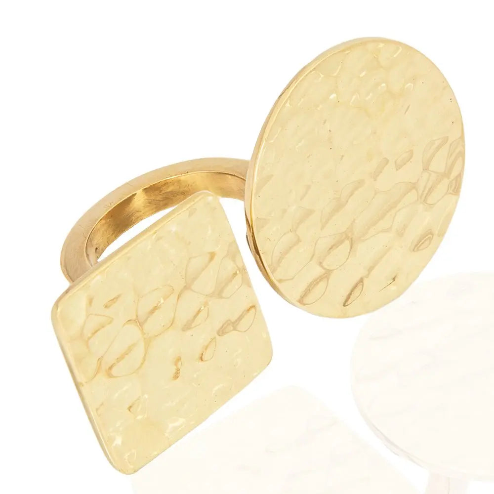 Busu Cuff Ring: artistic, minimalist open cuff design for sophistication and modern flair-side view