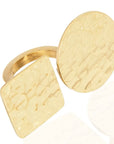 Busu Cuff Ring: artistic, minimalist open cuff design for sophistication and modern flair-side view