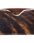 Stylish leather cowhide card holder, compact & durable, rustic charm, ethically sourced, perfect for everyday elegance-diagonal view