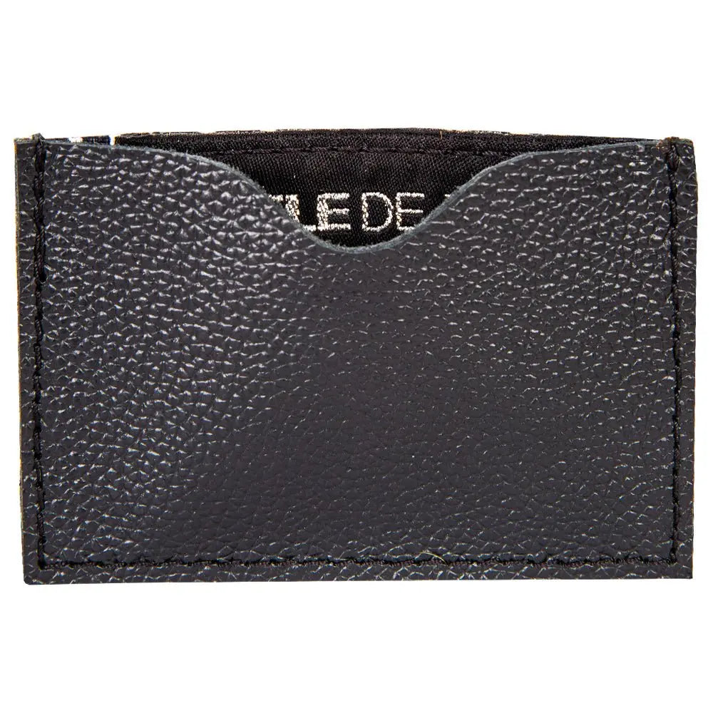 Stylish leather cowhide card holder, compact & durable, rustic charm, ethically sourced, perfect for everyday elegance-wide angle view