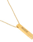 jabilo Believe Pendant: resilient, inspiring necklace for layered confidence and determination-diagonal view