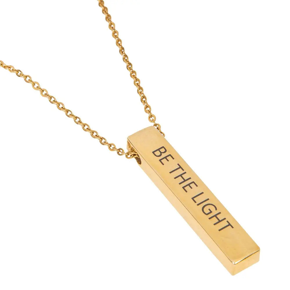 Jabilo Be the Light necklace: uplifting, radiant pendant for inspired elegance-side view