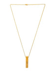 Abilo Believe Necklace: engraved 'Joy' pendant, radiating positivity and strength, 34.8cm-front view