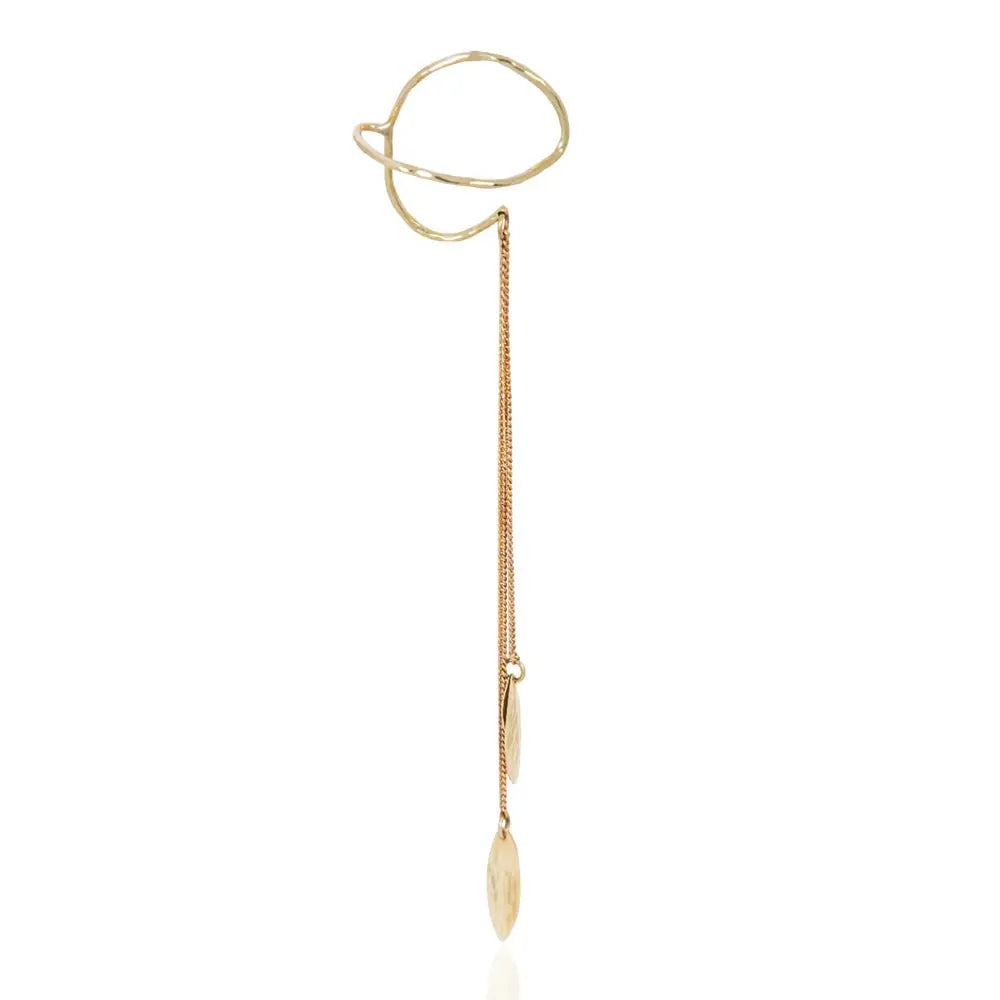 Jana Ear Cuff: sleek, contemporary ear accessory with delicate chain, radiating charm and modern allure-top product view