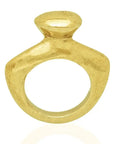 The Kojika Brass Statement Ring a bold, eye-catching design that is as durable as it is stylish-front view