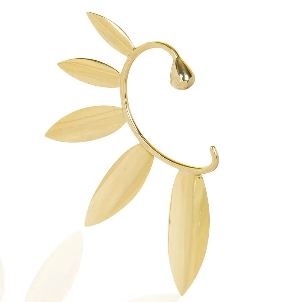 Lola Ear Cuff: edgy, geometric brass cuff for fearless style and standout allure-front view