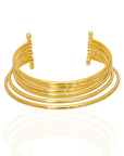 Mila Brass Neckpiece: sleek, graceful design for heartfelt elegance and timeless style-front view
