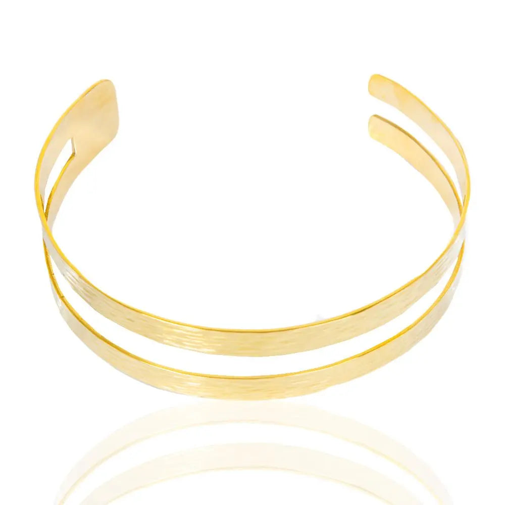 zaafira Necklace - Bold brass design with timeless appeal, perfect for elevating any occasion-close up view