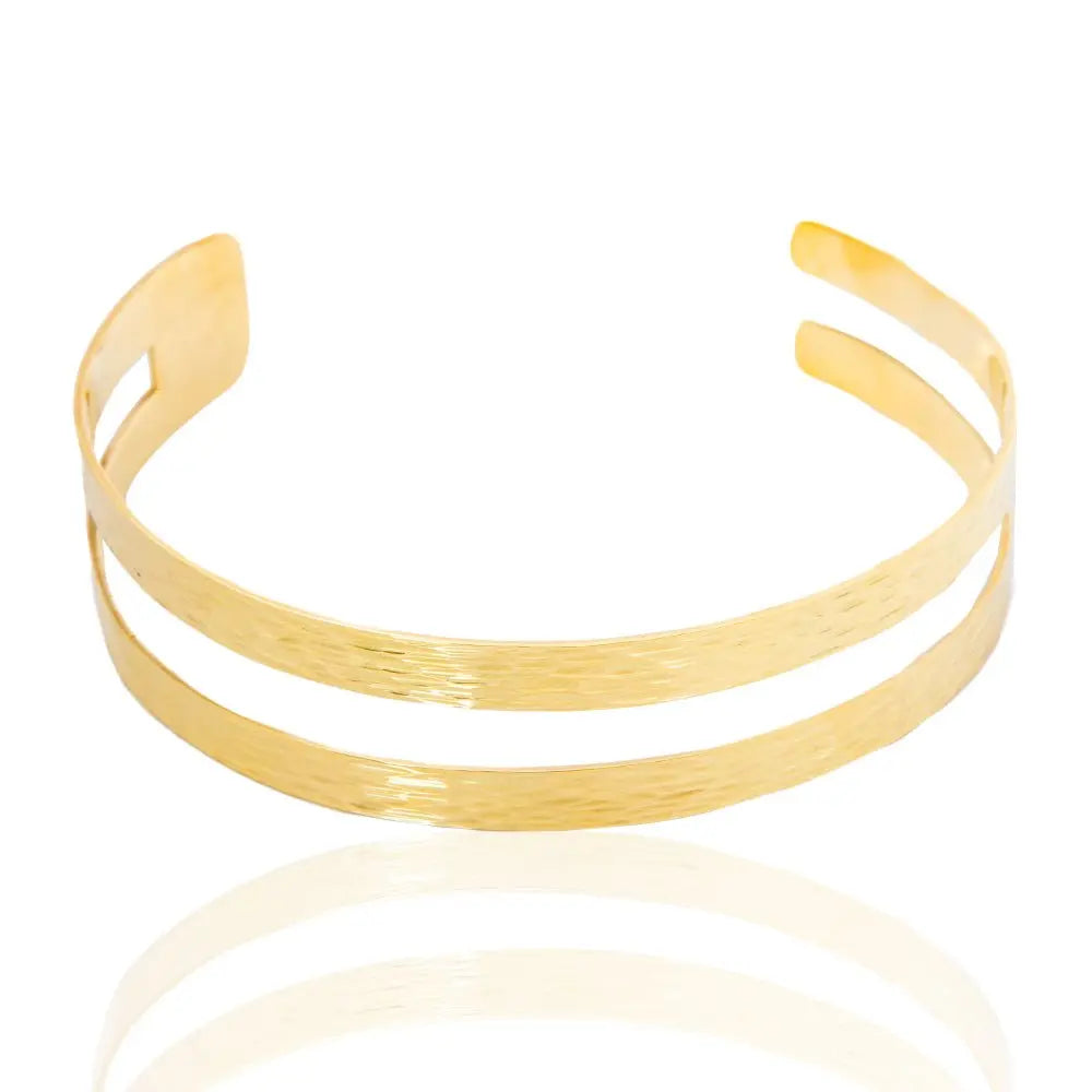 zaafira Necklace - Bold brass design with timeless appeal, perfect for elevating any occasion-diagonal view