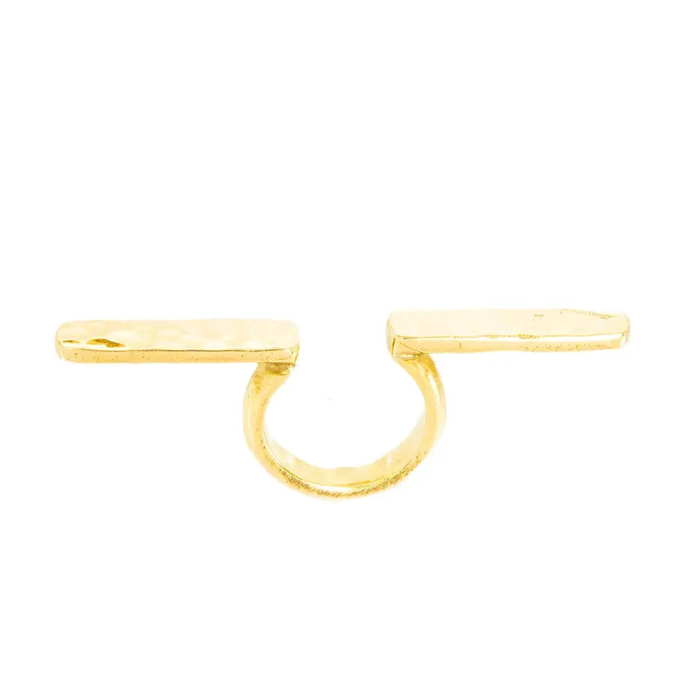 Elegant Akuu Brass Ring, cultural artisan jewelry, empowering-detailed view