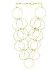 Allela Brass Necklace: Exquisite gold bib chain, artisan-crafted elegance, timeless luxury jewelry.-front view