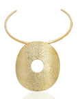 Anjiola Brass Choker: Exotic artisan necklace, soulful & captivating-front view