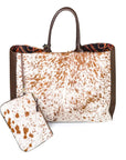 Spacious African wax bag, versatile weekend essential, magnetic closure, chic sophistication, travel-ready-side view