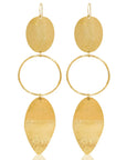 Mbinyanya Earrings: expressive, artisanal brass design for unforgettable style moments-front view