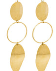 Mbinyanya Earrings: expressive, artisanal brass design for unforgettable style moments-wide angle view