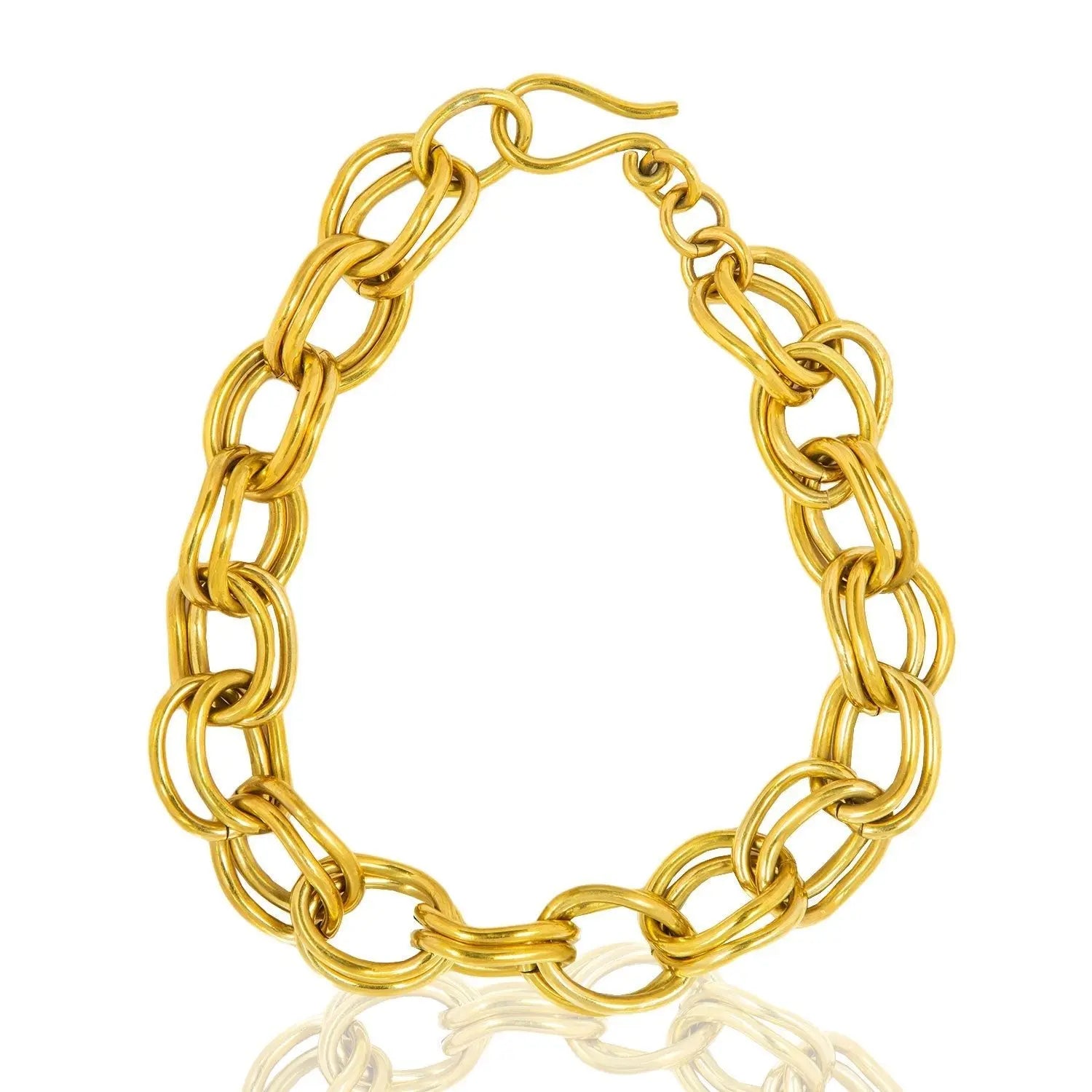 Dama Chain Necklace: upcycled brass, handmade sophistication for timeless, soulful elegance-front view