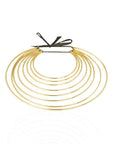 Dhamani Ribbon Necklace: expressive, soulful brass jewelry for modern elegance and heartfelt style-over head view