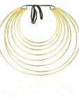 Dhamani Ribbon Necklace: expressive, soulful brass jewelry for modern elegance and heartfelt style-profile view