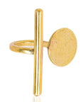 Minimalist Dhamani Tina Circle Ring: polished brass, versatile, and serene for everyday or special moments-side view