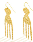 Gold-toned Tiara Afro Comb Earrings, celebrating heritage with artistic flair, perfect for meaningful gifts and standout looks-wide angle view