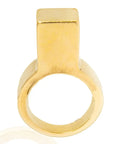 Faith Square Ring: polished gold brass ring, evokes joy and pride, perfect for gifting and everyday wear-front view