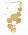 Falashina Earrings: daring, expressive upcycled brass design for bold, fearless women-front view