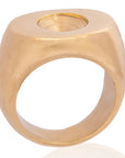 Fashimo Ring: versatile unisex gold-tone ring, polished for durability, perfect for gifting or personal collections-close up view