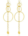 K-Nia Long Earrings: sleek, polished brass, lightweight, and emotionally uplifting for any occasion-front view