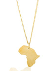 L-AFRICA Pendant Necklace: heartfelt, radiant African pride, upcycled brass, artisan-made, meaningful gift.