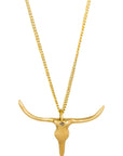 L-Bull Pendant Necklace: fearless, expressive upcycled brass statement piece-front view