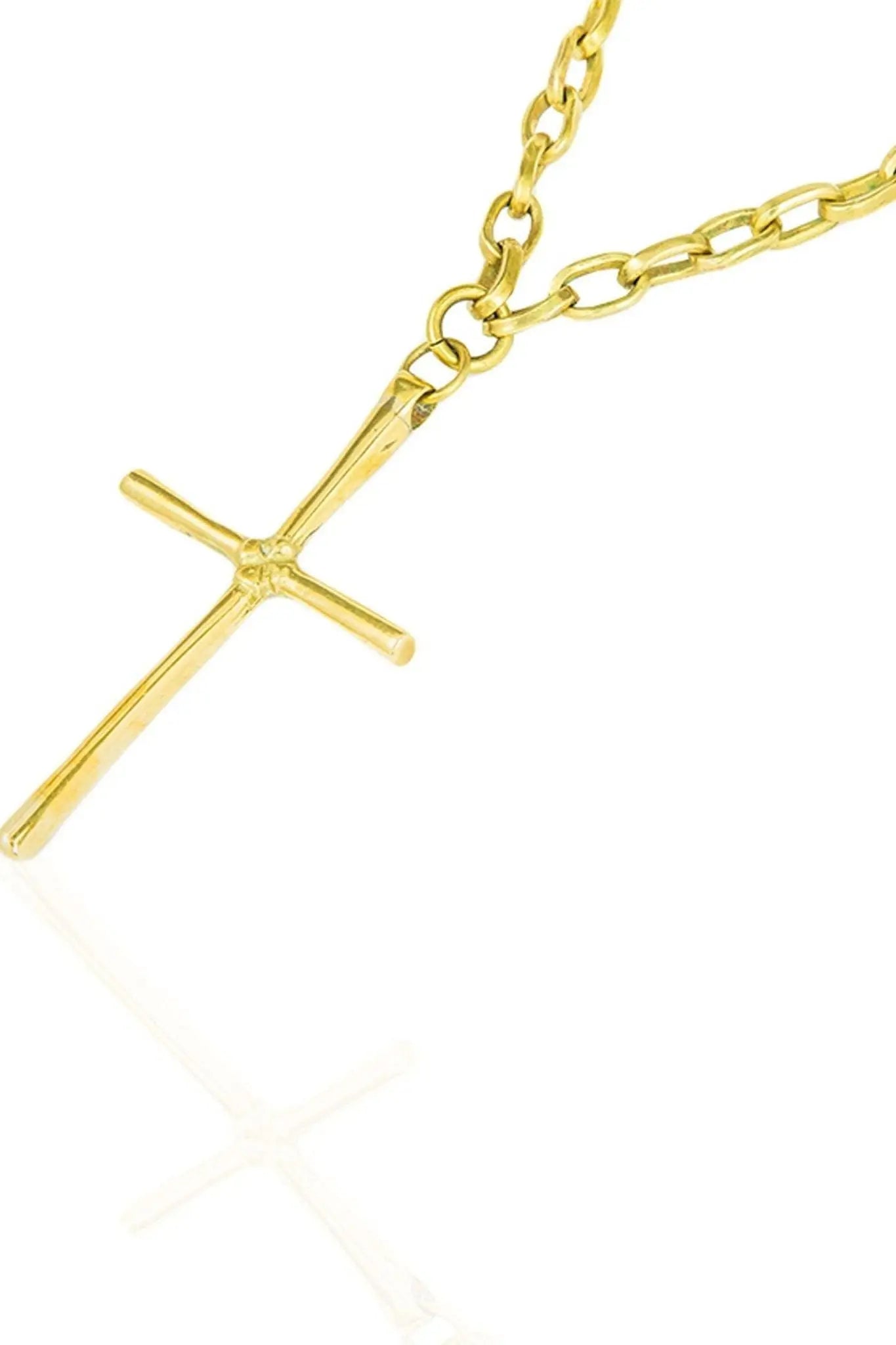 L-cross Pendant Necklace: heartfelt faith-inspired brass jewelry, spiritual gift for meaningful moments-side view