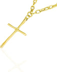 L-cross Pendant Necklace: heartfelt faith-inspired brass jewelry, spiritual gift for meaningful moments-side view