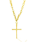 L-cross Pendant Necklace: heartfelt faith-inspired brass jewelry, spiritual gift for meaningful moments-front view