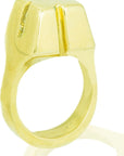 Labeeba Ring: geometric upcycled brass ring for fearless, artistic style-side view