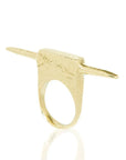 Lafara Ring: serene, enduring recycled brass ring for milestones and gifting-side view